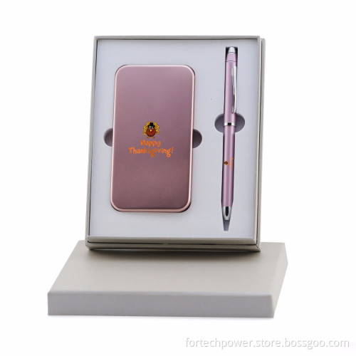 Gift Set With Power Bank and Pen, Custom Box Gifts With Logo 100% Real Capacity Power Banks